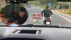 Triệu tập nam thanh niên lái xe máy vào cao tốc, lạng lách trước ô tô 