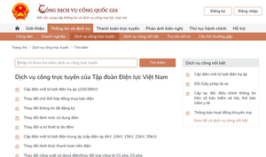 Gần 500 nghìn yêu cầu về dịch vụ điện được thực hiện qua cổng DVCQG