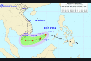 Bão số 14 hình thành trên Biển Đông, gây gió giật cấp 10