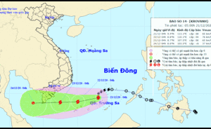 Không khí lạnh suy yếu, bão số 14 khả năng mạnh thêm