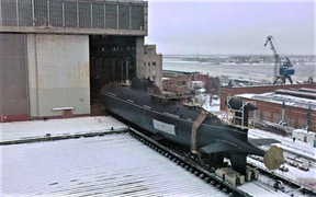 Cận cảnh màn hạ thủy tàu ngầm hạt nhân Leopard của Hạm đội Phương Bắc