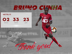 CLB Viettel chia tay tiền đạo Bruno Cunha