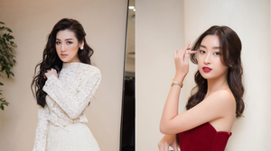 Đỗ Mỹ Linh diện đầm đỏ, hội ngộ Á hậu Dương Tú Anh