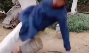 Võ sư ngã nhào khi đang biểu diễn tài nghệ