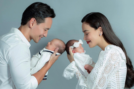 Ngắm cặp song sinh đáng yêu của Hồ Ngọc Hà - Kim Lý