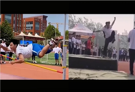 Chết cười xem những pha nhảy xà đi vào... lòng đất