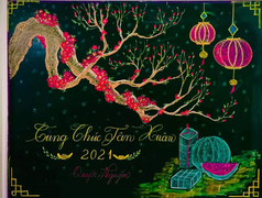 Ảnh: Thầy cô trổ tài vẽ tranh bằng phấn khiến học sinh, phụ huynh trầm trồ