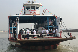Phà tạm Rạch Miễu chính thức hoạt động