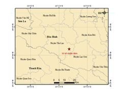Động đất 2.8 độ ở Hòa Bình gây rung lắc nhẹ kèm tiếng động lớn