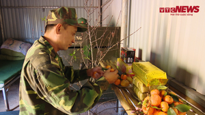 Video: Mâm ngũ quả, cành đào đón Tết tại chốt chống dịch COVID-19 ở Điện Biên