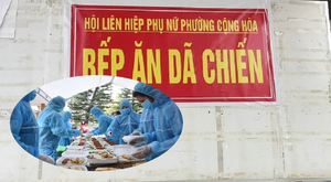 Ảnh: Bếp ăn dã chiến đỏ lửa xuyên Tết tại tâm dịch Chí Linh
