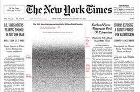 Nửa triệu chấm đen tang tóc trên trang nhất New York Times