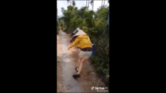 Clip: 2 quý cô say rượu ngã vào bụi cây