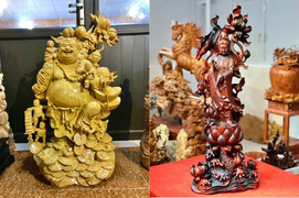 Tượng gỗ Trung Kiên: Các nghệ nhân điêu khắc tượng gỗ bằng cả tấm lòng