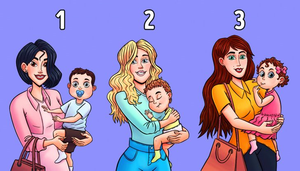 Trắc nghiệm vui đoán tính cách: Người phụ nữ nào đang bế con đẻ của mình?
