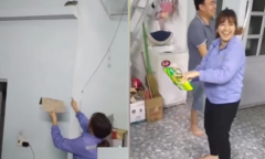 Clip: Pha phối hợp bắt chuột đỉnh cao của hai vợ chồng