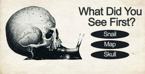 Trắc nghiệm vui đoán tính cách: Hình ảnh đầu tiên bạn thấy là hộp sọ hay ốc sên?