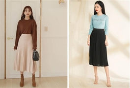 Đẹp tinh tế cùng tuyệt chiêu phối đồ với chân váy xếp ly từ Kiều My Shop