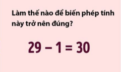 Thử thách IQ: Làm thế nào để 29 - 1 = 30?