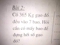 Bài toán tiểu học tính số bao gạo khiến dân mạng tranh cãi