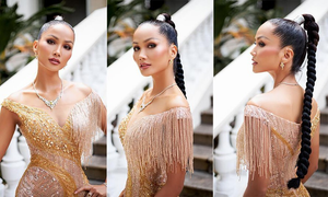 Hoa hậu H'hen Niê khoe vóc dáng nữ thần trong bộ váy xuyên thấu 