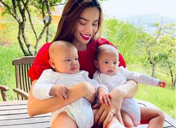 Loạt ảnh 'đốn tim' của cặp song sinh nhà Hồ Ngọc Hà - Kim Lý