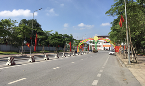 Ảnh: Đường phố Thái Bình vắng tanh sau lệnh giãn cách xã hội