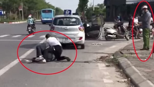 Điều chuyển công tác đại uý công an đứng gọi điện mặc tài xế vật lộn tên cướp