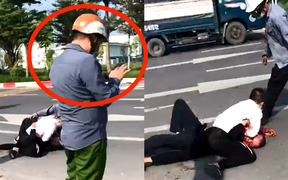 Bị cho là xử nhẹ đại úy thản nhiên nhìn tài xế bắt cướp: Công an huyện lên tiếng