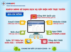 Khuyến nghị sử dụng dịch vụ điện cấp điện mới trực tuyến để phòng COVID-19