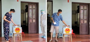 Bầu cử trong tâm dịch Bắc Ninh: Cán bộ mang hòm phiếu đến tận nhà cử tri