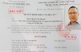 Truy nã đặc biệt bị can Lê Dũng 'Vova'