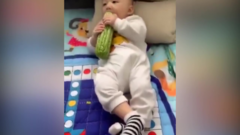 Clip: Em bé gặm mướp đắng ngon lành