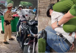 Khởi tố tài xế SH vượt đèn đỏ, cầm gạch tấn công CSGT ở Hà Nội