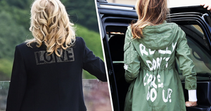 Thông điệp khác biệt trên áo khoác của 2 đời đệ nhất phu nhân Mỹ