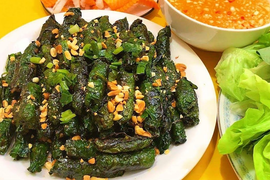 Làm bò nướng lá lốt bằng chảo chống dính