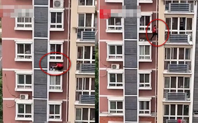 Trèo ra ngoài tầng 6 để tưới hoa, chàng trai khiến dân tình khiếp vía