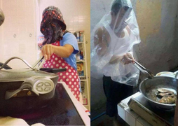 Giật mình trước các 'tuyệt chiêu phòng thủ' của đấng mày râu khi vào bếp