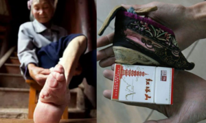 Rùng mình trước kích thước khó tin của đôi giày gắn với tục bó chân ở Trung Quốc