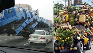 Bái phục muôn kiểu chở hàng thượng thừa như diễn xiếc của hội shipper