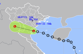 Áp thấp nhiệt đới suy yếu, đổ bộ Thái Bình đến Thanh Hóa