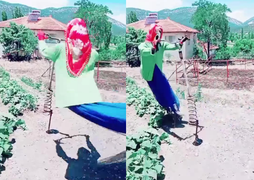 Bù nhìn quá kinh dị khiến người đi đường mất vía