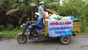 Video: Xe 0 đồng mang lương thực đến điểm cách ly ở An Giang