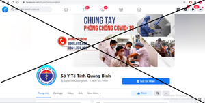 Lập Fanpage mạo danh Sở Y tế tỉnh Quảng Bình trên Facebook