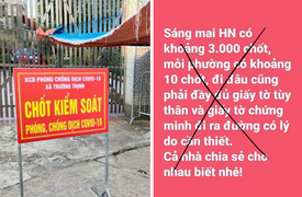 Thông tin 'Hà Nội lập 3.000 chốt kiểm soát người ra khỏi nhà' là bịa đặt