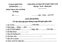 Hà Nội ban hành mẫu giấy đi đường dùng trong thời gian giãn cách