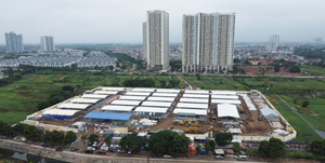  Cận cảnh bệnh viện dã chiến lớn nhất Hà Nội sau hơn 10 ngày xây dựng thần tốc