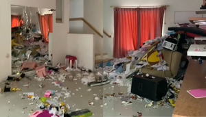 Năn nỉ vợ cho bồ nhí dọn vào ở chung bất thành, chồng phá nát nhà thành bãi rác