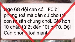 Phản bác thông tin quận Ba Đình có 10 bệnh nhi mắc COVID-19