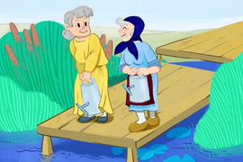 Thử thách IQ: 2 cụ già cầm bình ra sông, ai sẽ là người lấy được nhiều nước hơn?